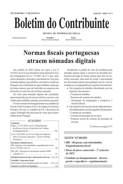 Boletim do Contribuinte – 1/02/2023