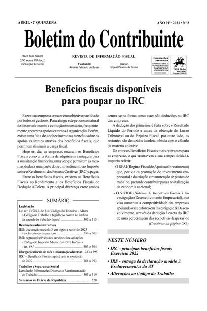 Boletim do Contribuinte – 15/04/2023
