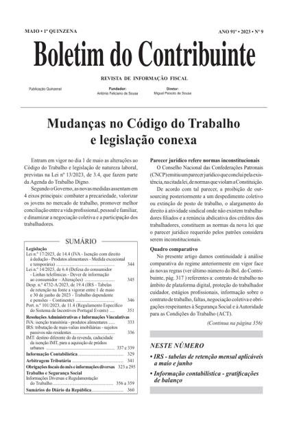 Boletim do Contribuinte – 1/05/2023