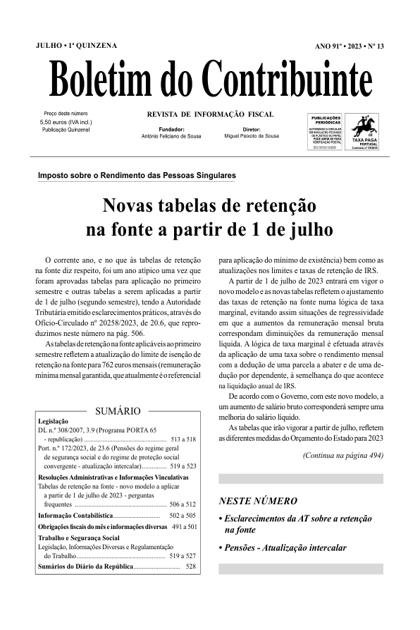 Boletim do Contribuinte – 1/07/2023