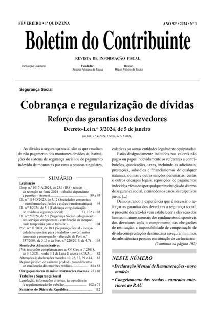 Boletim do Contribuinte – 1/02/2024