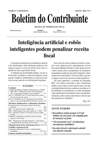 Boletim do Contribuinte – 15/03/2024