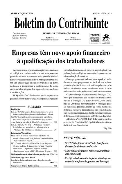 Boletim do Contribuinte – 15/04/2024