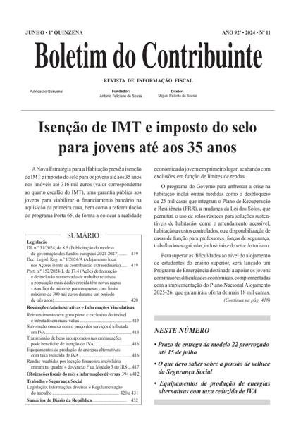 Boletim do Contribuinte – 1/06/2024