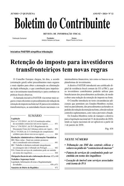 Boletim do Contribuinte – 15/06/2024