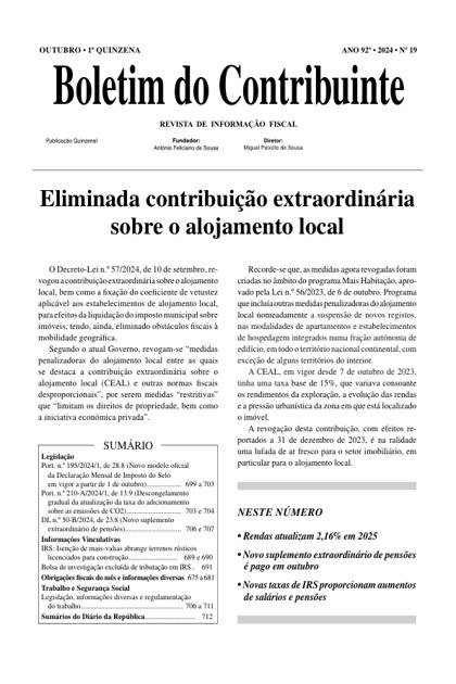 Boletim do Contribuinte – 1/10/2024