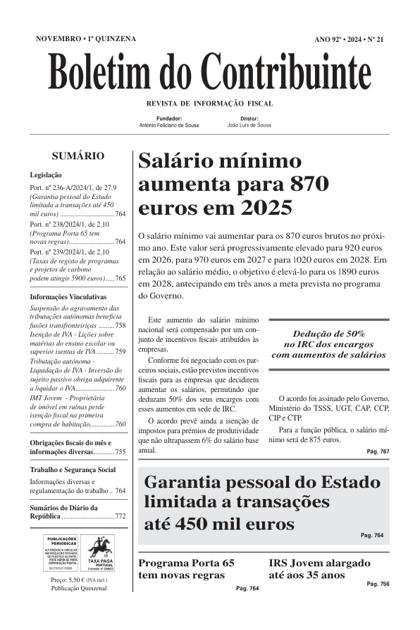 Boletim do Contribuinte – 1/11/2024