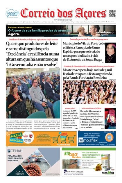 Correio dos Açores) – 29/08/2025