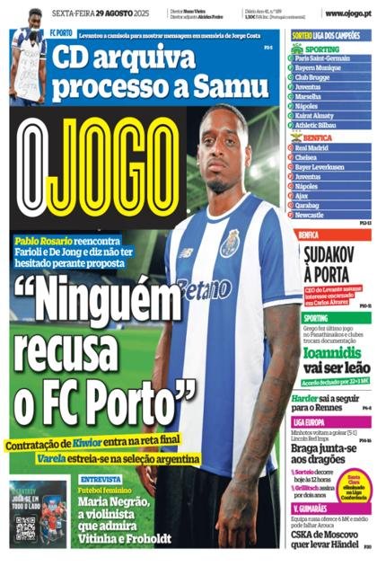 O Jogo – 29/08/2025