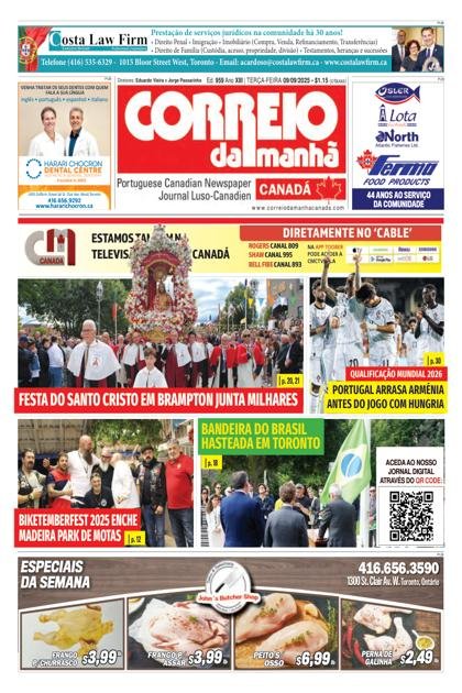 Correio da Manhã Canadá – 9/09/2025