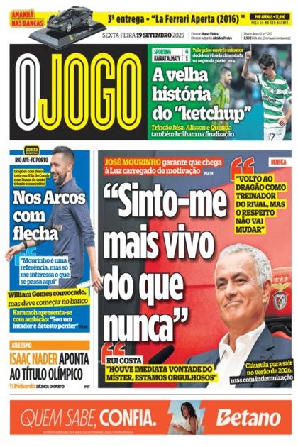 O Jogo – 19/09/2025