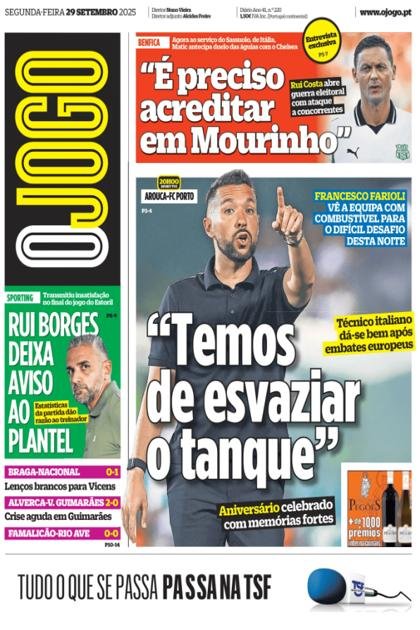 O Jogo – 29/09/2025