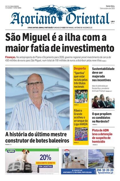 Açoriano Oriental – 3/10/2025