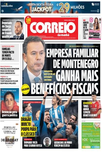 Correio da Manhã + Boa Onda – 3/10/2025