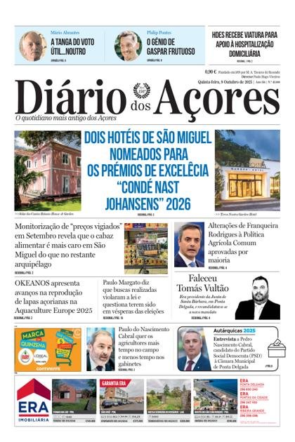 Diário dos Açores – 9/10/2025