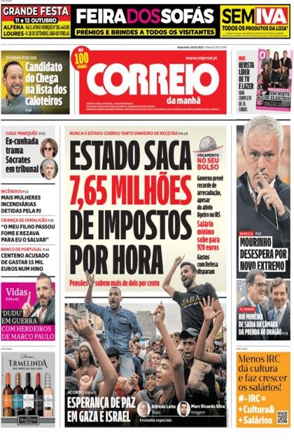 Correio da Manhã + Boa Onda – 10/10/2025