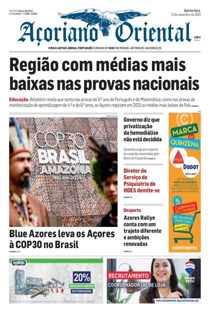 Açoriano Oriental – 13/11/2025
