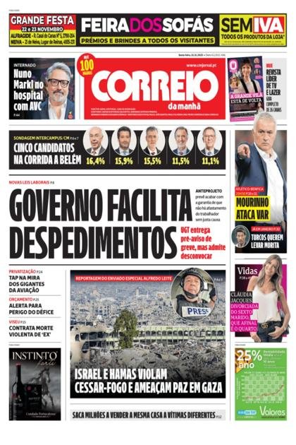 Correio da Manhã + Boa Onda – 21/11/2025