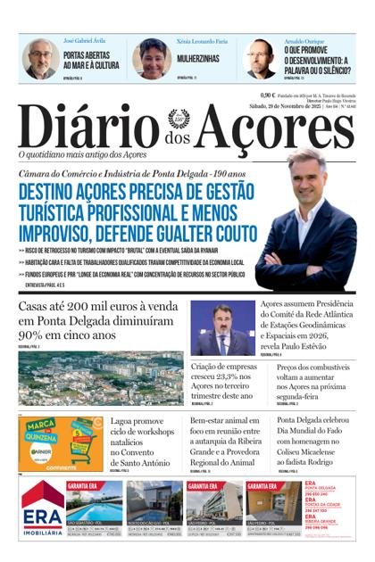 iário dos Açores – 29/11/2025