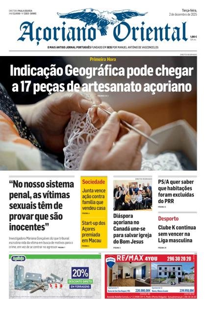 Açoriano Oriental – 2/12/2025