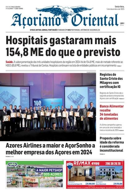 Açoriano Oriental – 5/12/2025