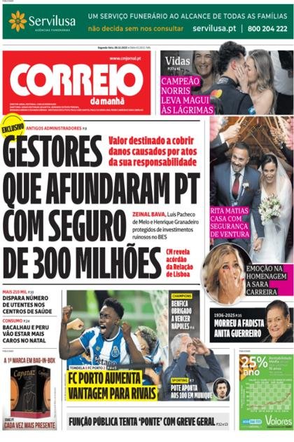 Correio da Manhã – 8/12/2025