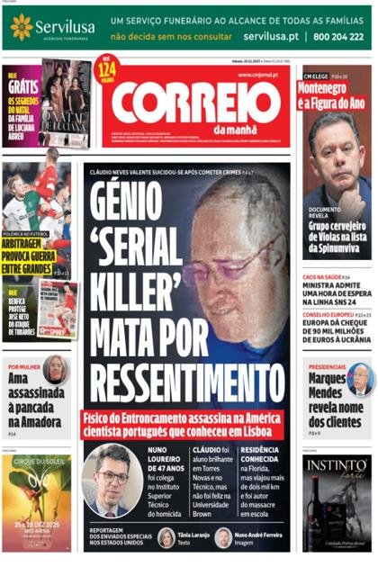 Correio da Manhã + MaisSport + Vidas – 20/12/2025