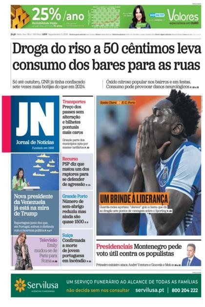 Jornal de Notícias – 5/01/2026