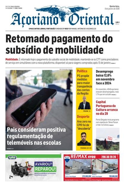 Açoriano Oriental – 8/01/2026