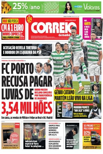Correio da Manhã + MaisSport + Vidas – 17/01/2026