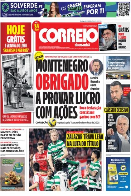 Correio da Manhã + Domingo – 8/03/2026